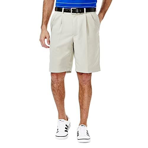Haggar Men's Cool 18 Classic Fit Pleat Front Expandable Waistband Shorts for Men
| Haggar Men's Cool 18 Regular and Big