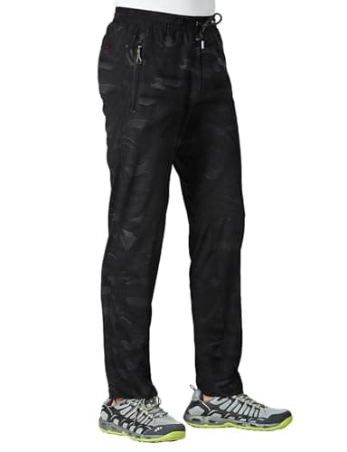 TBMPOY Men's Lightweight Hiking Travel Pants Breathable Athletic Joggers Zipper Pockets  
TBMPOY Men's Lightweight Hikin