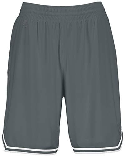 Augusta Sportswear Holloway Basketball Shorts for Women XL Graphite/White - Retro Style, Comfortable Fit, Durable Constr