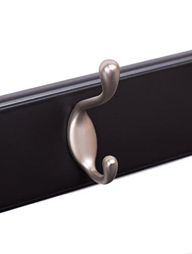 BIRDROCK HOME Oval Hook Coat and Hat Rack - Decorative Home Storage - Bedroom Bathroom Entryway Foyer Hallway - Black Fi