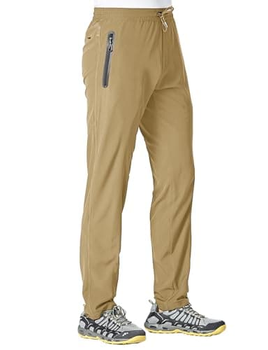 TBMPOY Men's Lightweight Hiking Travel Pants Breathable Athletic Joggers Zipper Pockets  
TBMPOY Men's Lightweight Hikin
