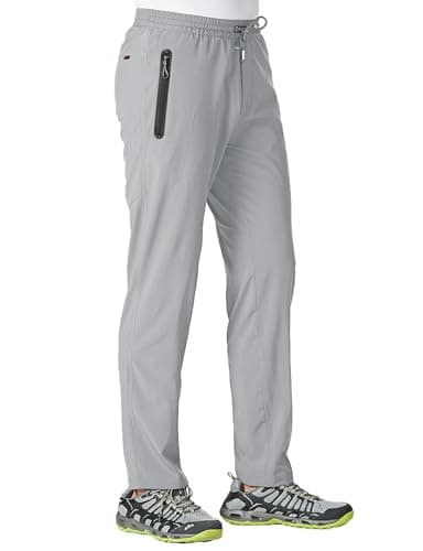 TBMPOY Men's Lightweight Hiking Travel Pants Breathable Athletic Joggers Zipper Pockets  
TBMPOY Men's Lightweight Hikin