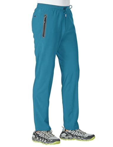 TBMPOY Men's Lightweight Hiking Travel Pants Breathable Athletic Joggers Zipper Pockets  
TBMPOY Men's Lightweight Hikin