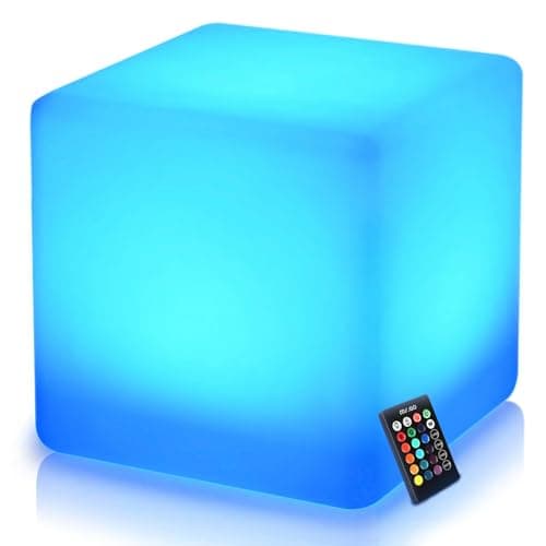 Mr.Go 16-inch Rechargeable LED Cube Chair Light for Home and Patios
| Color Changing 16-inch LED Cube Table with Remote
