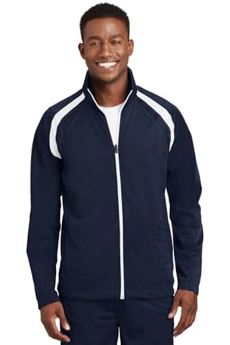 SPORT-TEK Warm Fitted Tricot Track Jacket for Men during Workout at Gym
| SPORT-TEK Lightweight Breathable Tricot Track