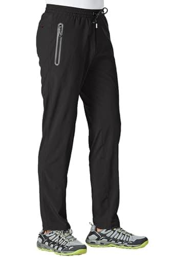 TBMPOY Men's Lightweight Hiking Travel Pants Breathable Athletic Joggers Zipper Pockets  
TBMPOY Men's Lightweight Hikin