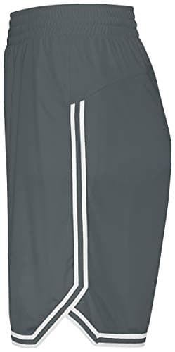 Augusta Sportswear Holloway Basketball Shorts for Women XL Graphite/White - Retro Style, Comfortable Fit, Durable Constr
