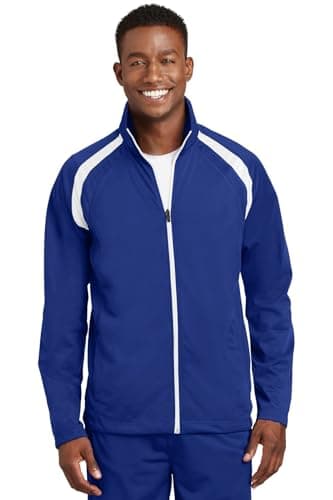SPORT-TEK Warm Fitted Tricot Track Jacket for Men during Workout at Gym
| SPORT-TEK Lightweight Breathable Tricot Track