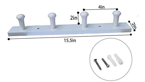 Wall-Mounted Hook Coat and Hat Rack - Decorative Household Items for Entrance and Foyer (4 Hooks, White)  
Wall-Mounted