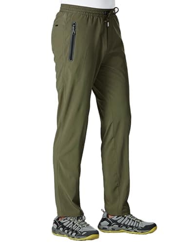 TBMPOY Men's Lightweight Hiking Travel Pants Breathable Athletic Joggers Zipper Pockets  
TBMPOY Men's Lightweight Hikin