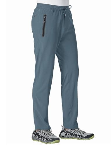 TBMPOY Men's Lightweight Hiking Travel Pants Breathable Athletic Joggers Zipper Pockets  
TBMPOY Men's Lightweight Hikin