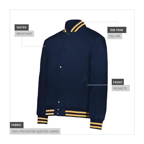 Holloway Heritage Jacket Navy/Light Gold/White - Men's Winter Warmth XL
Holloway Heritage Jacket Navy/Light Gold/White -