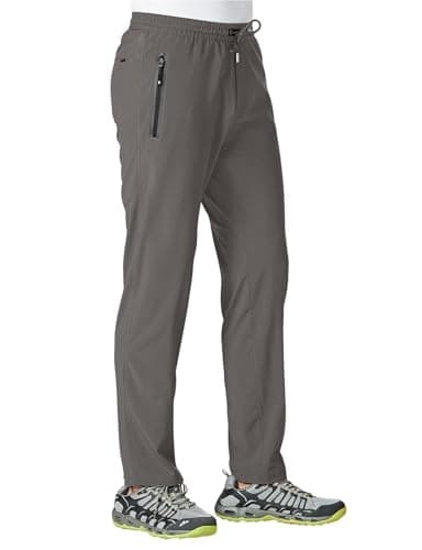 TBMPOY Men's Lightweight Hiking Travel Pants Breathable Athletic Joggers Zipper Pockets  
TBMPOY Men's Lightweight Hikin