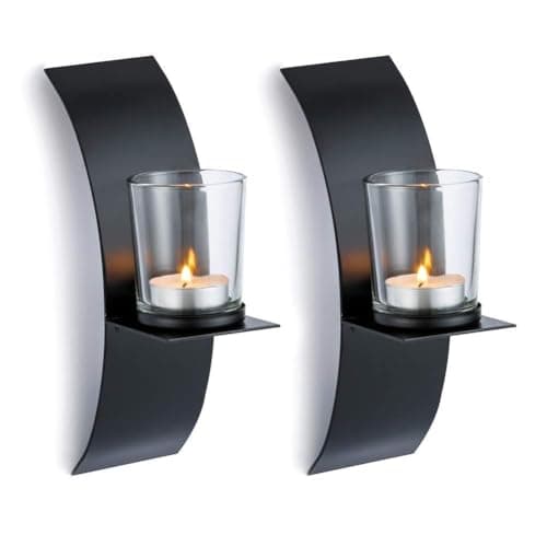 Sziqiqi Black Metallic Wall Mounted Candle Sconces for Hallway Decor, Room Illumination, Elegant Room and Hallway Lighti