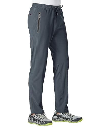 TBMPOY Men's Lightweight Hiking Travel Pants Breathable Athletic Joggers Zipper Pockets  
TBMPOY Men's Lightweight Hikin