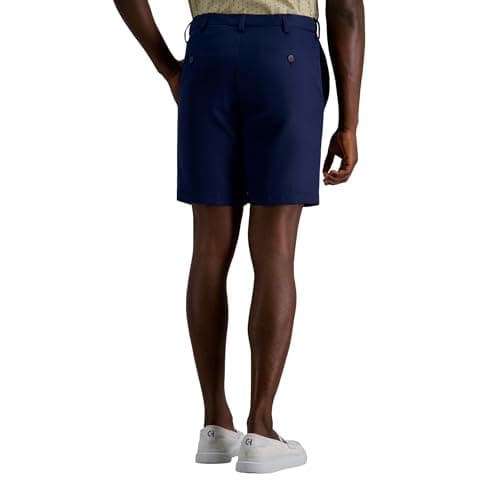 Haggar Men's Cool 18 Pro 4-Way Stretch Expandable Waist Shorts - Straight Fit Flat Front - 7 and 9.5 Inch Inseams - Styl