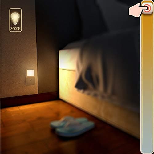 MAZ-TEK Auto Dusk to Dawn Sensing Plug-in Night Light, Adjustable Brightness Warm White 2 Pack for Hallway and Bedroom