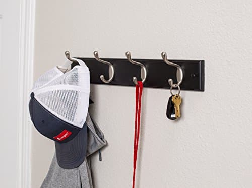 BIRDROCK HOME Oval Hook Coat and Hat Rack - Decorative Home Storage - Bedroom Bathroom Entryway Foyer Hallway - Black Fi