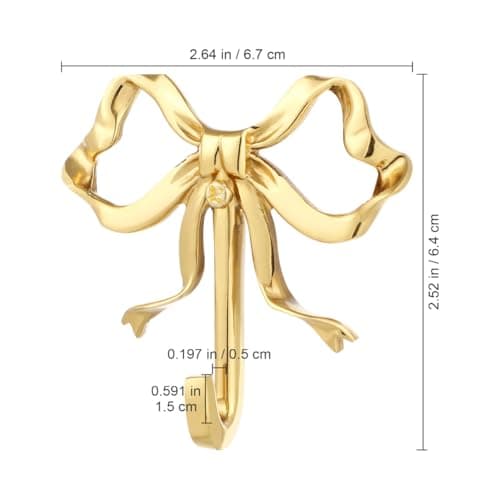 Gold Metal Bow Hook for Hanging Hat Towel Coat in Home Kitchen Bathroom Office
| Retro Decor Wall Hanger with Screw for