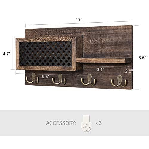 Dahey Key Holder Wall Mounted Mail Holder Bronze for Wall Entryway Rustic Home Decor Rustic Home Decor Key Holder for En