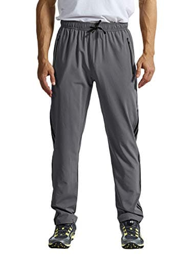 TBMPOY Men's Lightweight Hiking Travel Pants Breathable Athletic Joggers Zipper Pockets  
TBMPOY Men's Lightweight Hikin