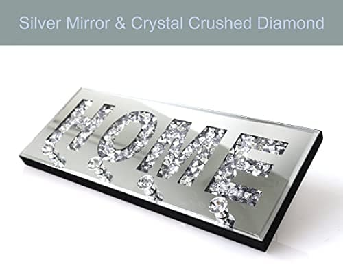 Crush Diamond Mirrored Home Letter Plaque Sign for Wall Decor  
Crush Diamond Mirrored Crystal Clear Hooks Key Holder Ke