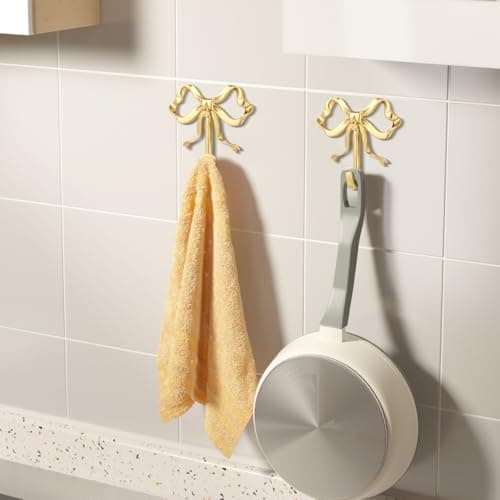 Gold Metal Bow Hook for Hanging Hat Towel Coat in Home Kitchen Bathroom Office
| Retro Decor Wall Hanger with Screw for