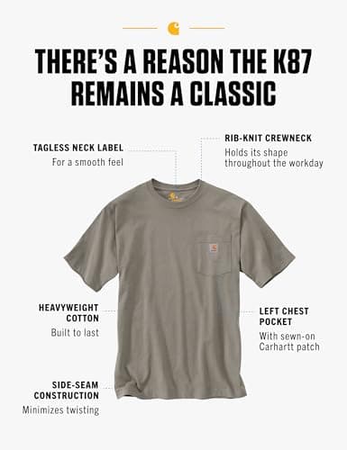 Carhartt Men's Heavyweight Short-Sleeve Pocket T-Shirt for Work and Leisure in Loose Fit
| Carhartt Men's Loose Fit Hea