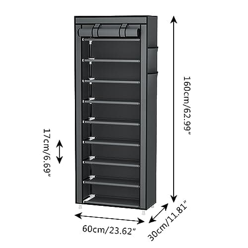 Calmootey 9 Tier Shoe Organizer for Closet Hallway Grey
Calmootey Portable Shoe Shelf with Nonwoven Fabric Cover Grey
Ca