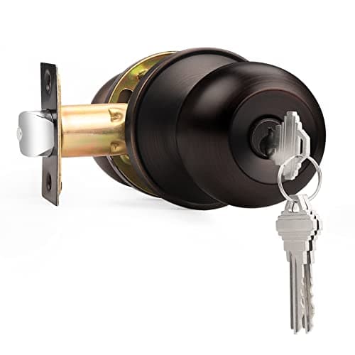 Probrico Brushed Nickel 10 Pack Keyed Alike Entry Knobs with Keys for Single Cylinder Door Lock, Ideal for Home Use