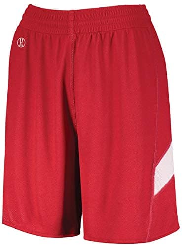 Holloway Sportswear Women's Dual-Side Single Ply Shorts XL Scarlet/White Sporty Hot Pants for Women XL Scarlet/White