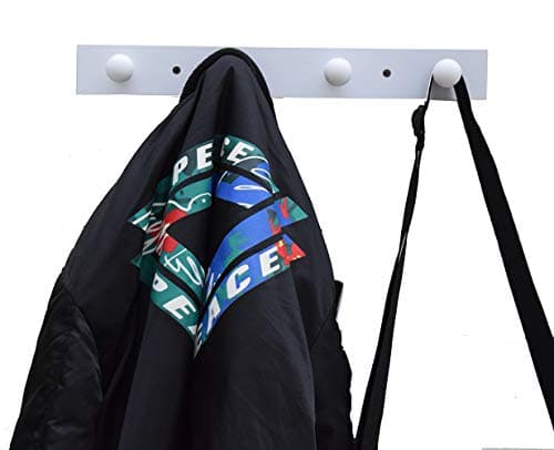 Wall-Mounted Hook Coat and Hat Rack - Decorative Household Items for Entrance and Foyer (4 Hooks, White)  
Wall-Mounted