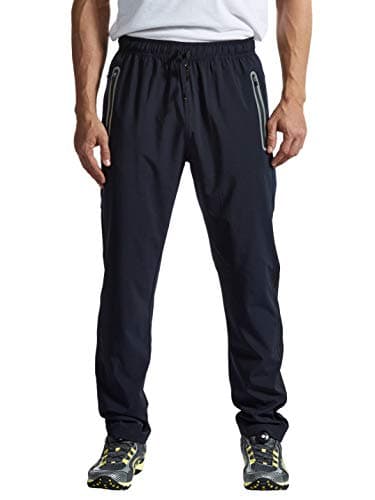 TBMPOY Men's Lightweight Hiking Travel Pants Breathable Athletic Joggers Zipper Pockets  
TBMPOY Men's Lightweight Hikin