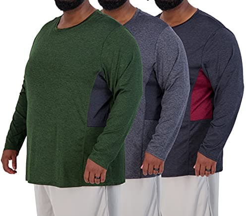 Real Essentials Men’s Big & Tall Tech Stretch Long-Sleeve & Short-Sleeve Dry-Fit T-Shirt 3 Pack 3XT-5XT
Real Essentials