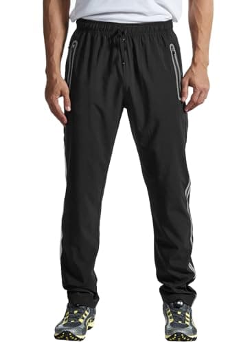 TBMPOY Men's Lightweight Hiking Travel Pants Breathable Athletic Joggers Zipper Pockets  
TBMPOY Men's Lightweight Hikin