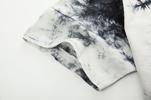 KLIEGOU Mens Hip Hop Tie-Dyed Hipster Curve Hem T-Shirt for Casual Wear Featuring Comfortable Fit and Unique Design in S