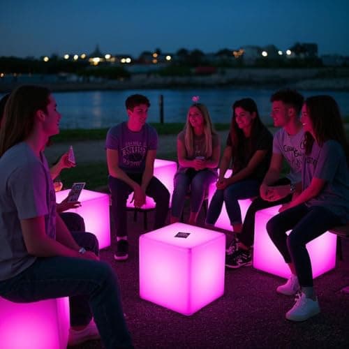 Mr.Go 16-inch Rechargeable LED Cube Chair Light for Home and Patios
| Color Changing 16-inch LED Cube Table with Remote