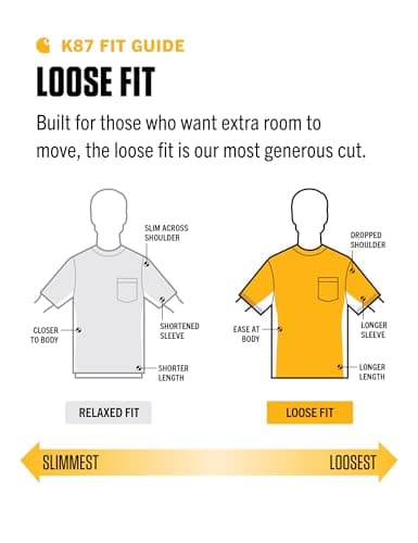 Carhartt Men's Heavyweight Short-Sleeve Pocket T-Shirt for Work and Leisure in Loose Fit
| Carhartt Men's Loose Fit Hea