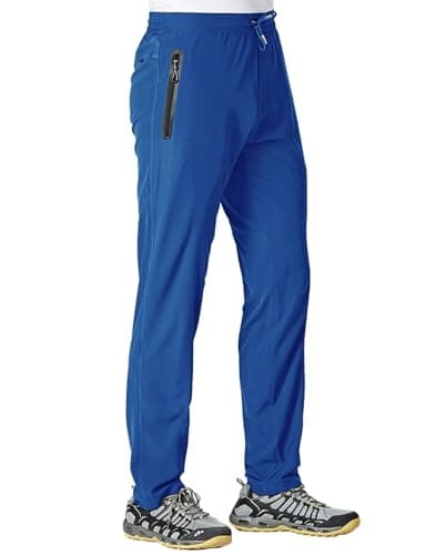 TBMPOY Men's Lightweight Hiking Travel Pants Breathable Athletic Joggers Zipper Pockets  
TBMPOY Men's Lightweight Hikin