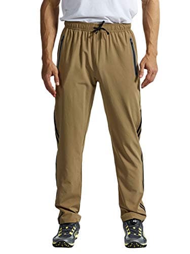 TBMPOY Men's Lightweight Hiking Travel Pants Breathable Athletic Joggers Zipper Pockets  
TBMPOY Men's Lightweight Hikin