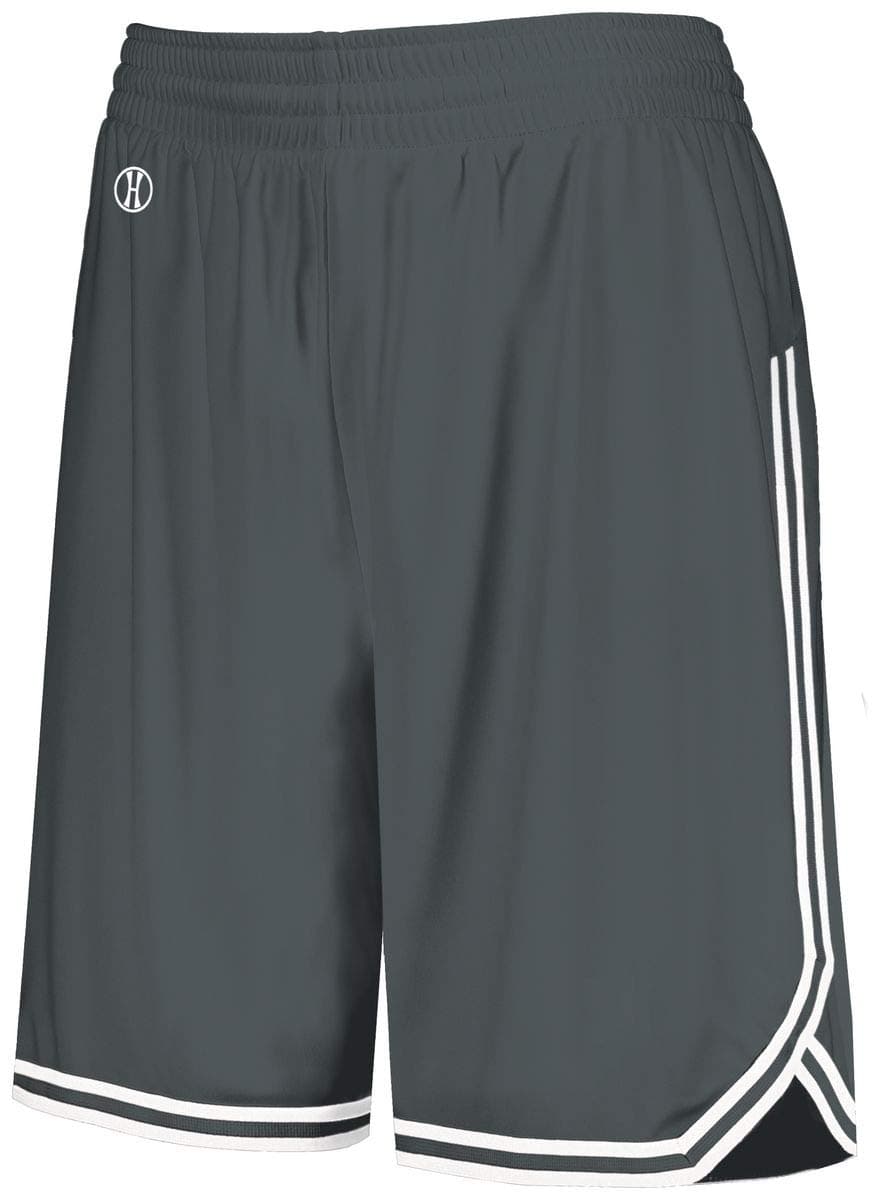Augusta Sportswear Holloway Basketball Shorts for Women XL Graphite/White - Retro Style, Comfortable Fit, Durable Constr