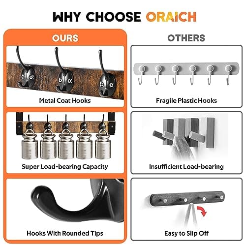 Wall Hooks with Shelf for Coat Rack Hanging in Entryway, Living Room, and Bedroom
| Coat Backpack Key Hanger Wall Mount