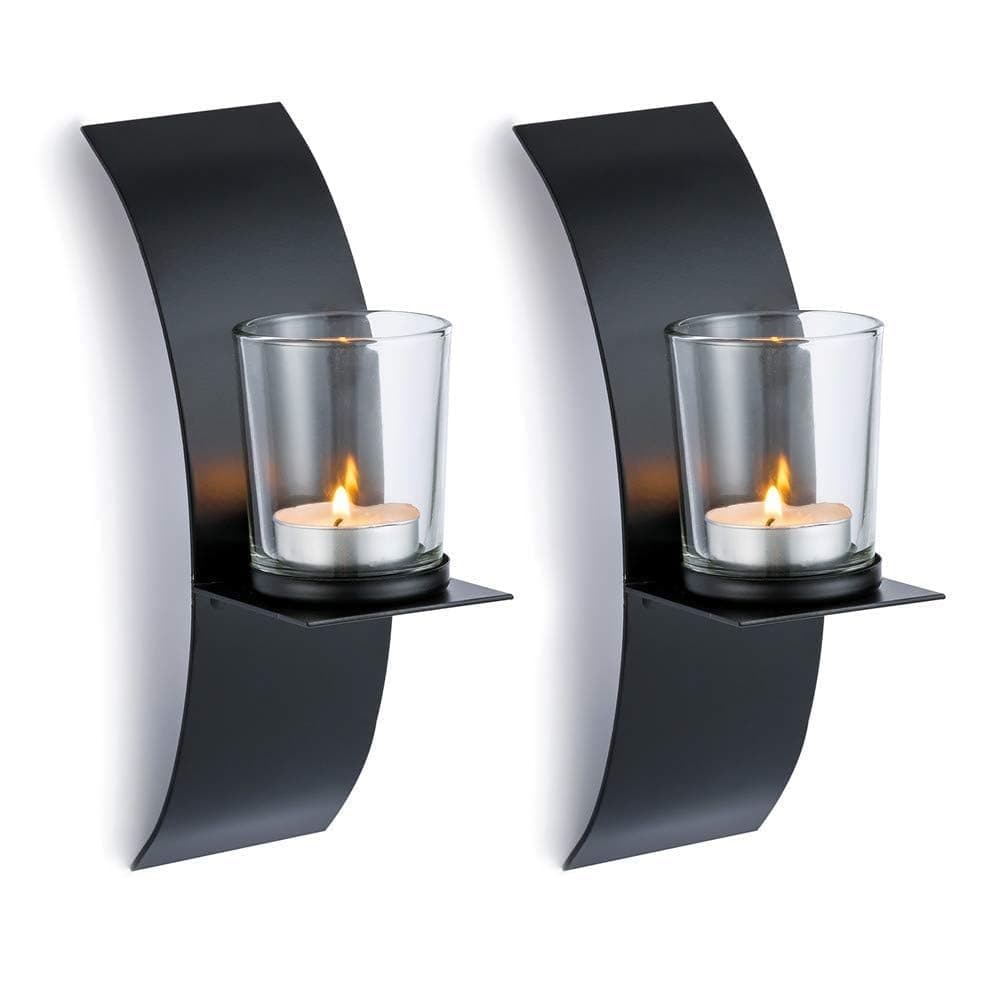 Sziqiqi Black Metallic Wall Mounted Candle Sconces for Hallway Decor, Room Illumination, Elegant Room and Hallway Lighti