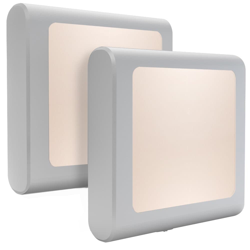MAZ-TEK Auto Dusk to Dawn Sensing Plug-in Night Light, Adjustable Brightness Warm White 2 Pack for Hallway and Bedroom