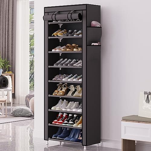 Calmootey 9 Tier Shoe Organizer for Closet Hallway Grey
Calmootey Portable Shoe Shelf with Nonwoven Fabric Cover Grey
Ca