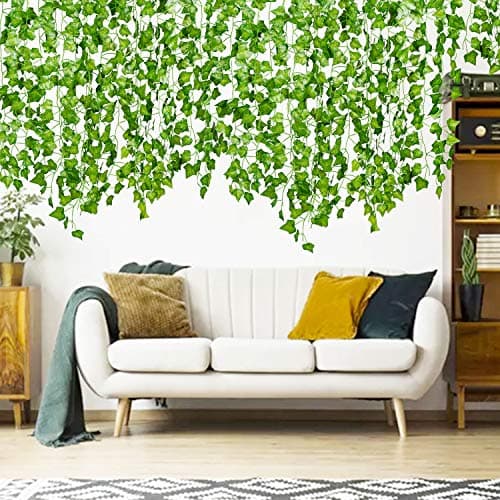 DearHouse 84 Feet Green Artificial Ivy Leaf Plants Vine Hanging Garland for Home Kitchen Garden Office Wedding Wall Deco
