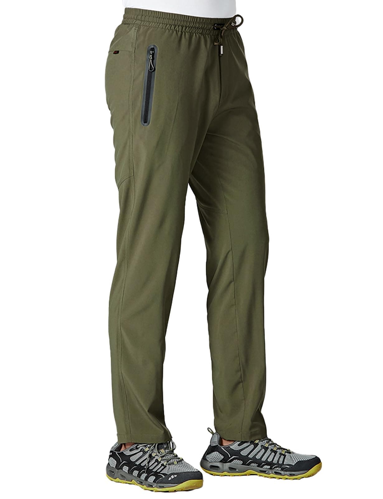 TBMPOY Men's Lightweight Hiking Travel Pants Breathable Athletic Joggers Zipper Pockets  
TBMPOY Men's Lightweight Hikin