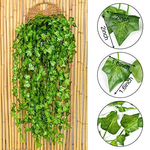 DearHouse 84 Feet Green Artificial Ivy Leaf Plants Vine Hanging Garland for Home Kitchen Garden Office Wedding Wall Deco