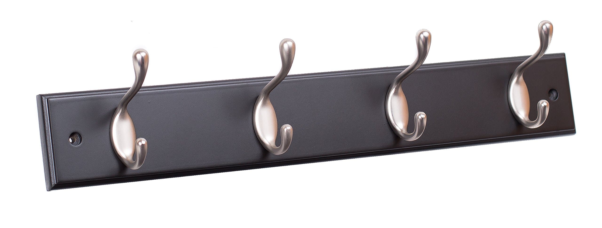 BIRDROCK HOME Oval Hook Coat and Hat Rack - Decorative Home Storage - Bedroom Bathroom Entryway Foyer Hallway - Black Fi