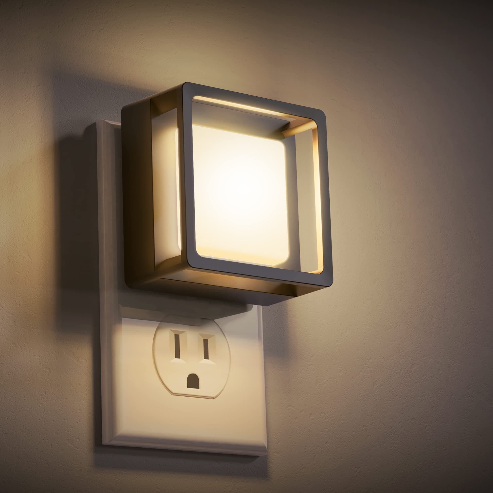 DORESshop 2 Pack LED Night Light with Dusk-to-Dawn Sensor for Bathroom, Hallway, and Bedroom